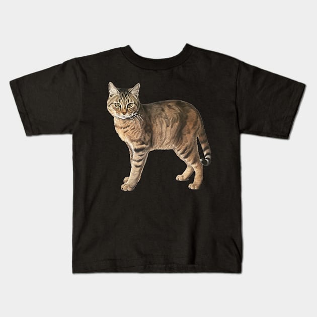 Tiger Cat Art, Love Cats Kids T-Shirt by dukito